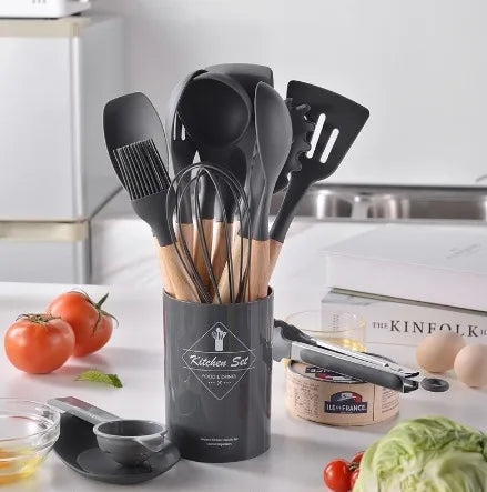 Kit Colher de Silicone Para Cozinha