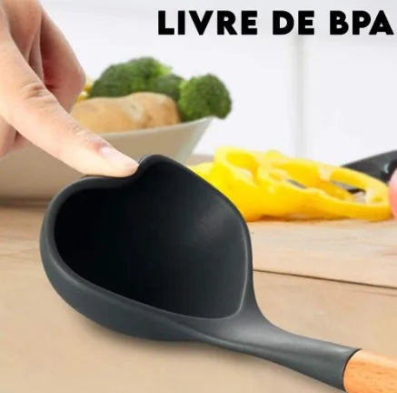 Kit Colher de Silicone Para Cozinha